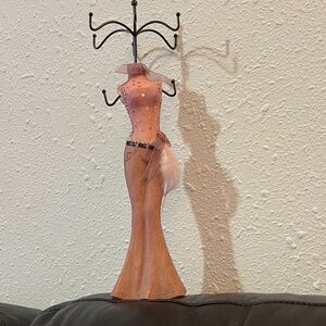 Elegant Pink and Brown Jewelry Holder